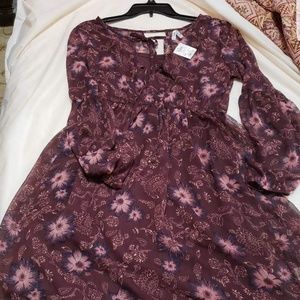 Tie front chiffon dress